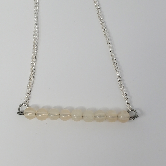 Rose Quartz Bead Bar Necklace - Picture 4 of 10